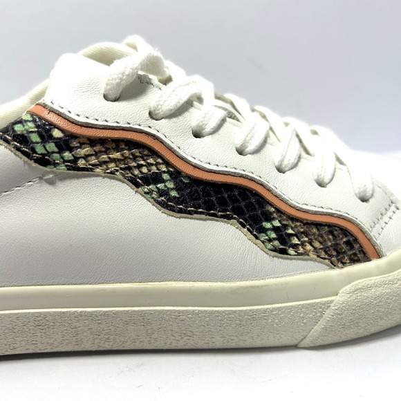 Madewell Low Top Snake Print White‎ Leather Sneakers Women's Size 6.5 - Picture 6 of 9